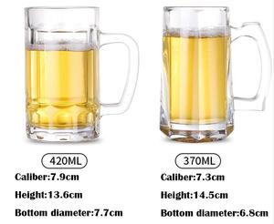 Juego de Jarras de Cerveza de Vidrio con Asa, Jarras de Cerveza Grandes de 16 oz para Congelador, Vasos para Beber, Vasos de 500 ml, Jarras de <span class=keywords><strong>Pub</strong></span> - Product Image 5