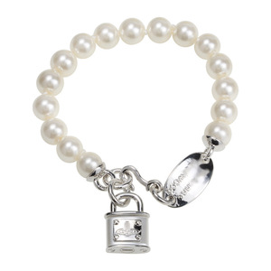 Western Queen Mother Vivienne New Zircon <b>Copper</b> Alloy Solid Lock Pearl <b>Bracelet</b> Women Fashion Chain Link Jewelry - Product Image 5