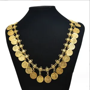 European and American Retro Tassel Coin Necklace Jewelry Exaggerated Collarbone Chain Wholesale 28 Pieces