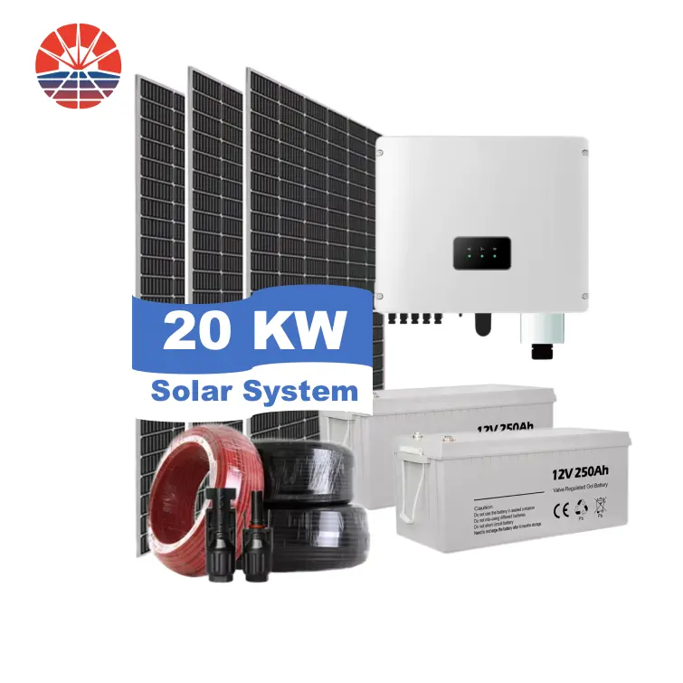 REDSUN-sistema de paneles solares de 20KW para el hogar, Kit completo de energía Solar fotovoltaica de 20KW