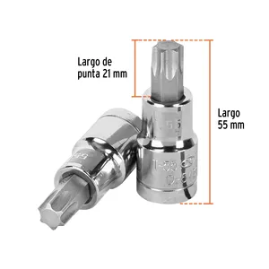 Truper ชุด6หน่วยซ็อกเก็ต Torx 1/2 'นิ้วสแควร์ Dado กับ Punta ในกล่องที่สะดวก - Product Image 3