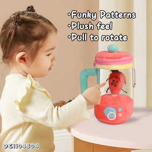 Nouvelle nouveauté semblant de jouer préscolaire conception personnalisée presse-agrumes en peluche pondéré enfants 3 ans tirer ligne filature jouet avec fraise - Product Image 3