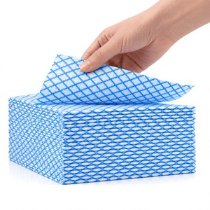 Toallitas de Limpieza Desechables Ecológicas, Modernas, Cuadradas, con Patrón de Cuadrícula Azul, Multiusos, para Cocina y Hogar - Product Image 1