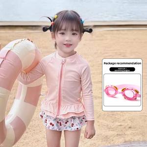 2025 mignon filles princesse maillot de bain une pièce à manches longues Protection solaire séchage rapide maillots de bain pour enfants - Product Image 6