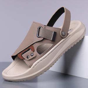 Chaussures de plage décontractées en cuir souple pour hommes, sandales à boucle pour hommes, chaussures en cuir à enfiler, été, antidérapantes et résistantes à l'usure - Product Image 6