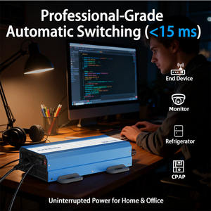 1000W Saf Sinüs Dalgası Çift Çıkışlı <span class=keywords><strong>UPS</strong></span> Yedek Güç Kaynağı, RS485 Ağlı DC'den AC'ye Dönüştürücü ile Ev ve Veri Merkezleri için - Product Image 6
