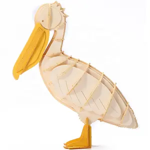 Hot DIY ของเล่น Pelican ออกแบบ 3D กระดาษปริศนาสัตว์