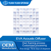 Panneaux muraux diffuseurs d'isolation acoustique en EVA polyester autocollants, forme carrée 60x60x5cm, haute efficacité, directement de l'usine