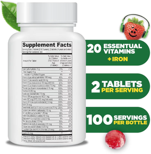 Bán buôn nhãn hiệu riêng Vegan Vitamin tổng hợp bổ sung máy tính bảng cho trẻ em thanh thiếu niên cần thiết bé bổ sung cho trẻ sơ sinh để thanh thiếu niên - Product Image 4