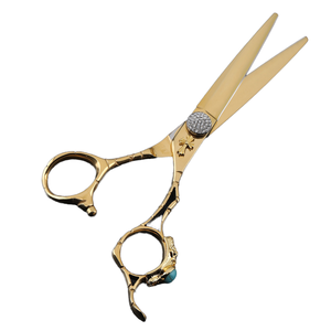 6,0 pulgadas nueva moda logotipo personalizado tijeras para el cabello belleza peluquero diente plano hoja recta de acero inoxidable con punta afilada - Product Image 4