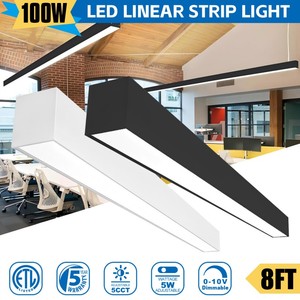 Lumière linéaire suspendue au plafond LED NGT en acier inoxydable 0,6 m 1,2 m 2,4 m 40W-100W 5CCT IP44 Garantie 5 ans pour bureau Salon de coiffure - Product Image 2