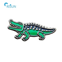 Badge Crocodile Alligator, en émail, motif Animal de dessin animé, dauphin, requin, baleine, revers avec chaîne, 50 pièces
