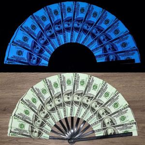 Grand éventail pliant réfléchissant dégradé de 34 cm en bambou, peint, pour festivals, musique, danse, style japonais et chinois, pour Halloween - Product Image 5