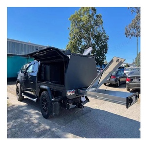 Aluminum Waterproof Dustproof Lightweight Portable Outdoor Truck Ute Canopy Dual Cab Ute Tray <b>Tool</b> <b>Box</b> 2 Compartments Lockable - Product Image 2