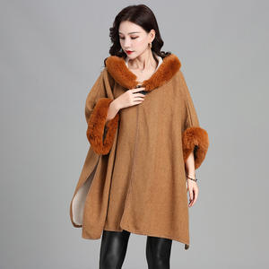Col en fourrure de lapin Rex imitation vison, châle fin, cape, <span class=keywords><strong>manteau</strong></span> en tricot pour <span class=keywords><strong>femme</strong></span>, vintage, maternité, ample, <span class=keywords><strong>mi</strong></span>-<span class=keywords><strong>long</strong></span>, <span class=keywords><strong>manteau</strong></span> en fourrure - Product Image 2