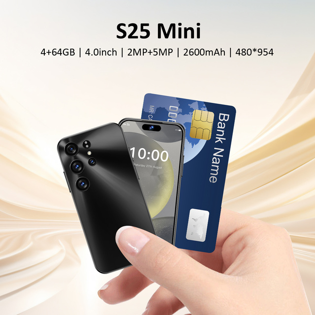Mini Smart Phone 3G Global 4+64GB Storage 4inch HD Single Card Stylish Body Shape Android Mobile Phone French/German Support