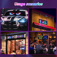 Accesorios para Coche Pantalla LED Flexible Programable por USB Luz de Ojo de Diablo para Camión Lámpara de Ojo Colorida Pantalla Suave para Ventana de Coche