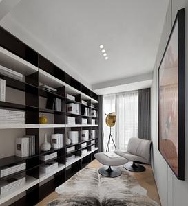 Estantería Modular de Lujo Minimalista Moderna, Personalizada, de Madera y Aluminio, con Luz LED, para Sala de Estar y Oficina en Casa - Product Image 4