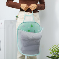 Panier de rangement pour vêtements sales pliable à fixer au mur avec design suspendu