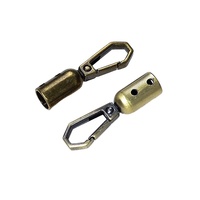 Mousqueton d'extrémité de cordon en alliage de zinc de 8 mm avec connecteur tubulaire pour sangle de sac et accessoires de maroquinerie