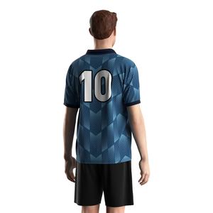 Maillot de football d'équipe avec col polo à bouton unique, doublure en maille respirante et choix de tissus optionnels pour tenue décontractée - Product Image 4
