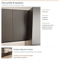 Meuble de cuisine modulaire, portes en placage de bois au design moderne, aménagement en îlot, boîtes de rangement en contreplaqué et tiroirs à fermeture amortie