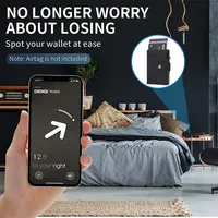 RFID untuk pemegang kartu Pop & untuk Airtag casing aluminium minimalis dompet Mini ramping untuk pria pemegang kartu kredit PU pelacak Tag udara