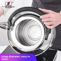 Bouilloire sifflante Zheneng en acier inoxydable 304, grande capacité 5L/6L/7L, style chinois, compatible avec les cuisinières à gaz et à induction