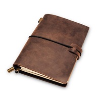 Bloc-notes de voyage en cuir de vache, couverture rigide pour Journal, agenda rétro, carnet de notes