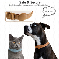 Accessoires pour animaux de compagnie, collier pour chien Airtag, collier en cuir réglable pour chien, traceur GPS, collier pour chat Airtag