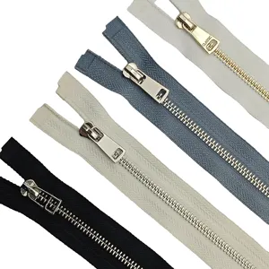 Factory Price Continuous Open-End Copper Zipper For Purses Garments Eco-Friendly Metal Coil Zipper Custom Zippers