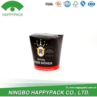 HAPPYPACK Kotak Mie Kertas Kraft Sekali Pakai untuk Dibawa Pulang, Wadah Makanan 16/26/32oz
