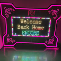 Panneau LED portable RGB programmable avec cadre, affichage de texte personnalisable, utilisation autonome en intérieur pour boîte de nuit, bar, VIP, bouteille