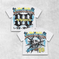 T-shirt personnalisé déchiré de qualité supérieure, style streetwear, coupe courte, services OEM, respirant, imprimé DTG