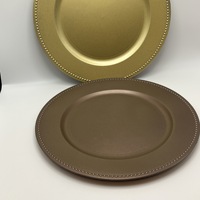 Assiettes de présentation dorées en plastique en gros pour mariages, hôtels, fêtes – Assiettes décoratives pour dîners de mariage