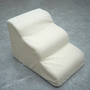 Moderne Luxus-Haustiertreppe Stilvolle Hunde- & Katzen-Schaumstoffleiter mit Abnehmbarem Waschbarem Bezug für Schlafzimmer Bett und Sofa - Product Image 4