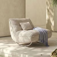 Fauteuil simple de salon de style nordique, chaise longue de balcon, fauteuil de détente pour hôtel, villa, appartement, en tissu chenille, fauteuil moderne