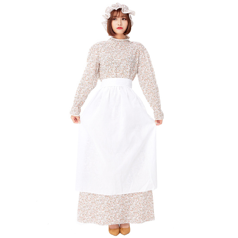 floral white dress for women Long Sleeve White Chiffon Long Formal Dress Off White / Large