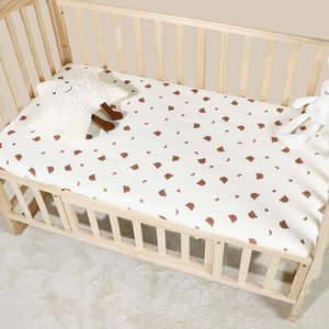 Draps-housses pour <span class=keywords><strong>berceau</strong></span> bébé imprimé ours mignon toutes saisons, 100 % coton respirant, housse de matelas pour tout-petit, personnalisable OEM pour chambre d'enfant - Product Image 4