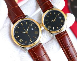 Montre de luxe haut de gamme Fo. Omegas, mouvement à quartz de précision, bracelet en cuir de crocodile, cadran noir, aiguilles argentées, revêtement luminescent - Product Image 3