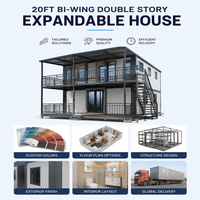 Maison conteneur de luxe extensible à double aile de 10 pieds et 20 pieds, étanche, préfabriquée, modulaire, pour villa familiale à deux étages en extérieur