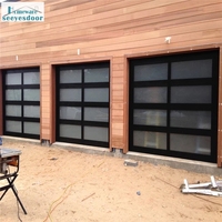 Porte de garage sectionnelle Seeyesdoor en alliage d'aluminium finition moderne, double vitrage, ouverture automatique pour villa (anti-effraction)