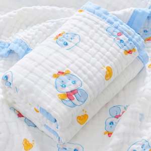 6-Layer Cotton High Density Gauze Edging 110*110 Soft <b>Baby</b> <b>Muslin</b> Blanket with Various Patterns - Product Image 3