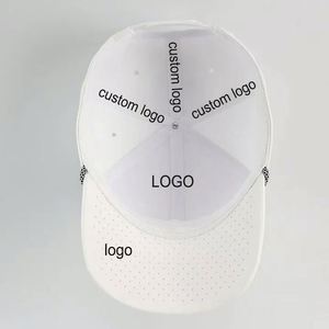 Casquettes de baseball 6 panneaux de haute qualité en gros avec logo personnalisé, visière incurvée blanche et cordon, idéales pour le golf et les sports de plein air - Product Image 4