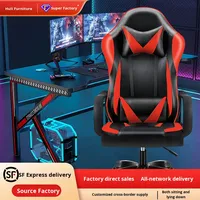 Chaise de Gaming E-Sports en Cuir Ergonomique avec Accoudoirs Pivotants Rembourrés en Mousse, Design Moderne et Simple pour Dortoir et Maison 618