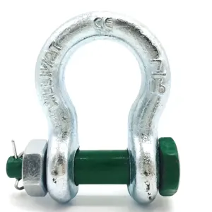 Heavy Duty US Type Drop Forged G 2130 Anchor Bow Shackle Carton Galvanized Stainless Steel Anchor Bow Shackles with Safety Bo