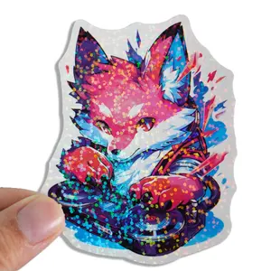 Custom Holographic Vinyl Labels Stickers Personalized With Image Text Logo Holographic Die Cut Sticker Label Printing