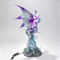 Figurine de dragon blanc aux yeux bleus lumineux, modèle GK d'anime, jouet tendance, statue, article de collection, décoration de table, cadeau d'anniversaire