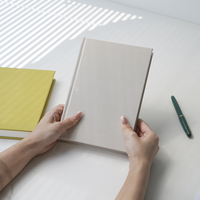 Carnet de notes journalier et hebdomadaire 2026 en tissu de lin avec couverture rigide, impression de logo personnalisée, formats A4, A5, A6 – Vente en gros