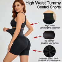 Culotte gainante taille haute avec rembourrage fessier en éponge, coussinets amovibles, effet rehausseur de fesses